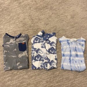 3 onsies, one seven for all man kind and two burts bees size 3-6 month